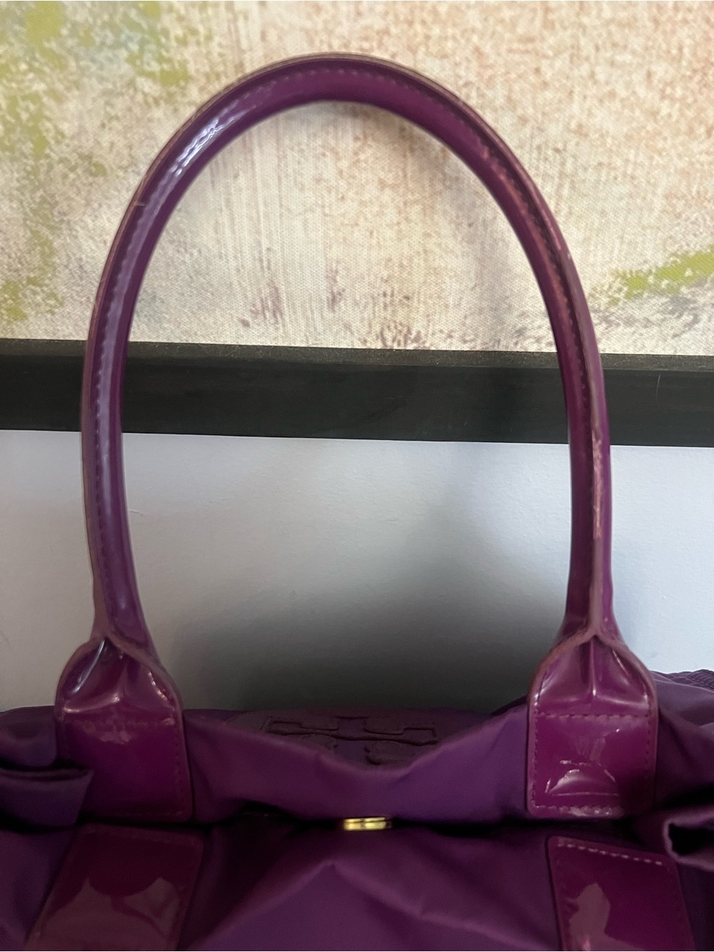 Tory Burch Mini Ella Purple Satchel Bag - Picture 10 of 10